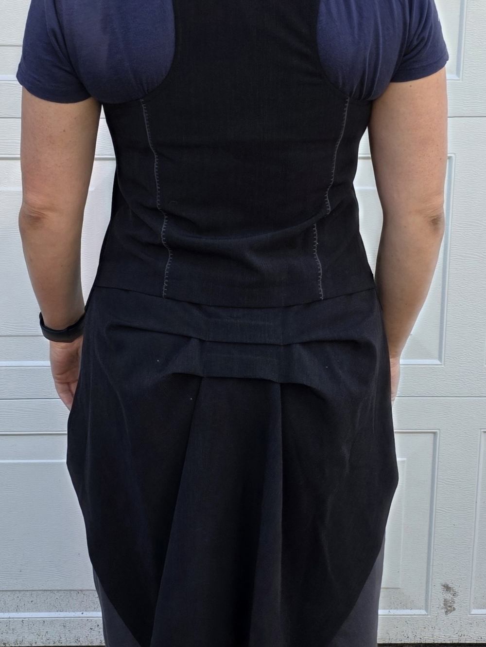 Womens Cop. Copine Vest Shirt Size 42  Futuristic Avant Garde Black, Gray Pinstr - Picture 11 of 12